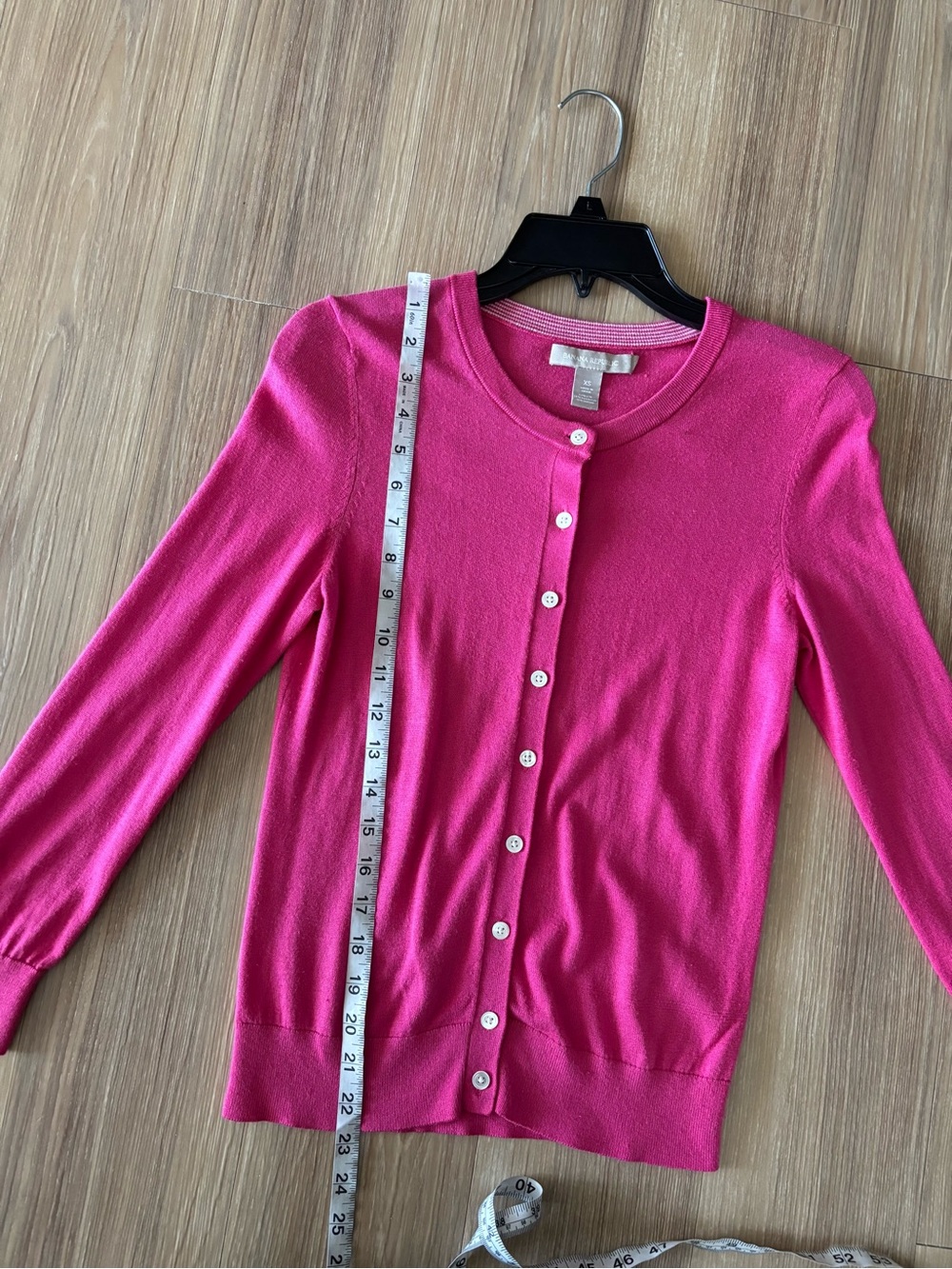 Banana Republic Cardigan Sweater Pink Silk Blend Knit Women XS Preppy Classic - Picture 6 of 9